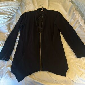 XCVI large zip front jacket panels pockets sheer panel in back L $185